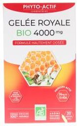 Gelée Royale 4000 mg Bio 20 Unités - Boîte 20 ampoules de 15 ml