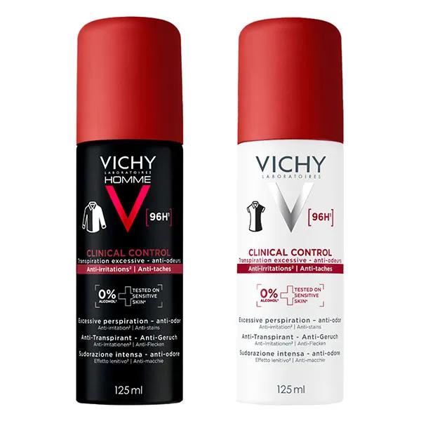 Clinical Control Duo Détranspirant Spray 96H : 1 Femme et 1 Homme (2x150ml)