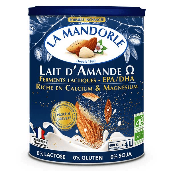 Boisson Instantanée en Poudre Lait d'Amande Omega Bio 400g