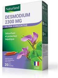 Ampoules DESMODIUM 2300mg ultra concentré - Détoxifiant et protecteur hépatique - 20 ampoules Naturland