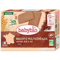 Babybio Biscuits multicéréales Cacao - Avoine, Blé & Riz