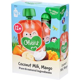 Olvarit | Gourde Fruits | Bébé Dès 12 Mois | Smoothie Mangue Coco