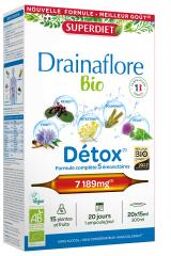 Drainaflore Bio - 20 Ampoules de 15 ml - Boîte 20 ampoules de 15 ml