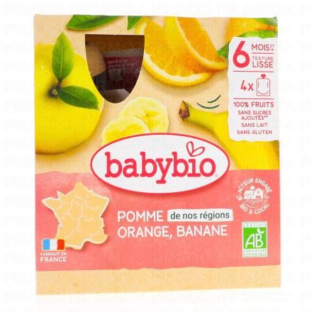 Fruits - Gourdes Pomme Orange Banane bio 4x90G dès 6mois