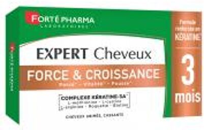 Expert Cheveux Force & Croissance 90 Unités - Boîte 6 blisters de 15 comprimés