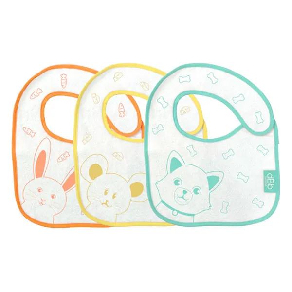 Mes 3 premiers Bavoirs en coton Doublés de plastique