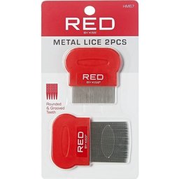 Metal Lice Comb Rounded & Grooved Teeth 2uts