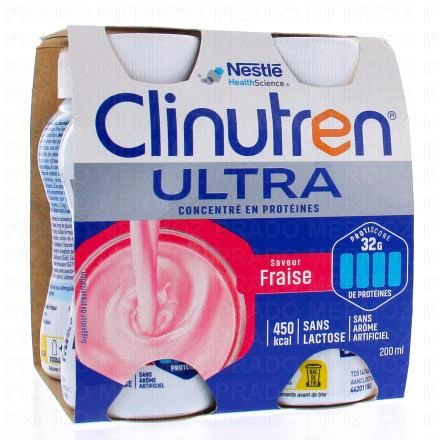 Ultra concentré en protéines saveur fraise sans lactose 4x200ml