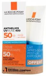 Anthelios la Roche Posay Uvmune 400 Crème Solaire Peau Sensible 50+ Avec Parfum 50 ml + Anthelios Post-Uv Exposure 75 ml Offert - Lot 2 produits