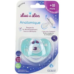 Luc et Léa Sucette +18mois symétrique Mille et une Nuits Spécial Nuit Bouton Phosphorescent