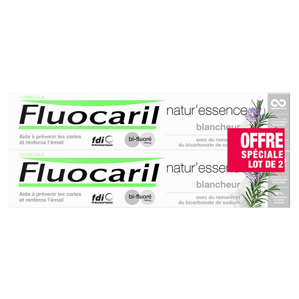 Natur'Essence Dentifrice Bi-Fluoré 145mg Blancheur Lot de 2 x 75ml