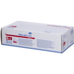 Peha-soft® white Gants d'examen non stériles sans poudre de nitrile Taille M