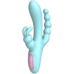 Jacky Rabbit Vibrateur Triple Bleu Clair 1ut