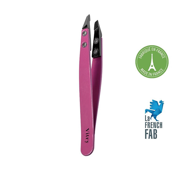 Pince à épiler couleur mors biais céramique rose