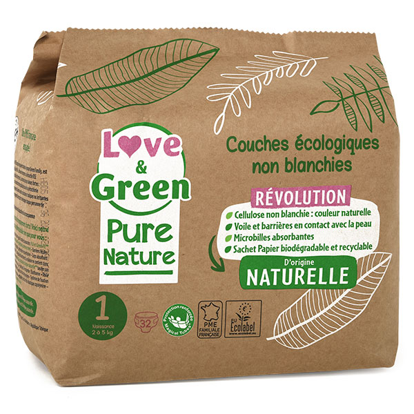 Change Bébé Pure Nature Couche Écologique Taille 1 32 unités