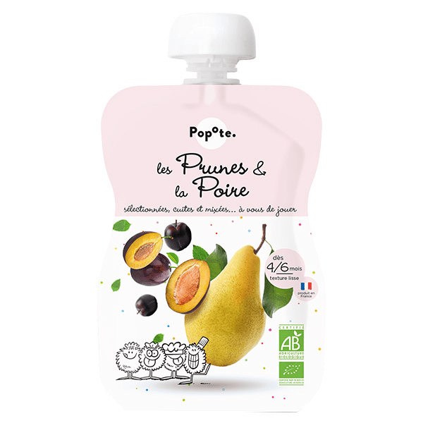 les Fruits Prunes Poire 4-6 mois Bio 120g