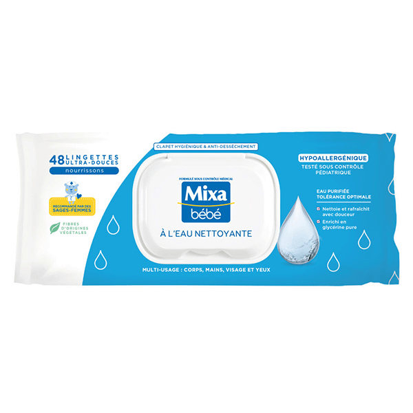 Lingettes Bébé à L’eau Nettoyante x48