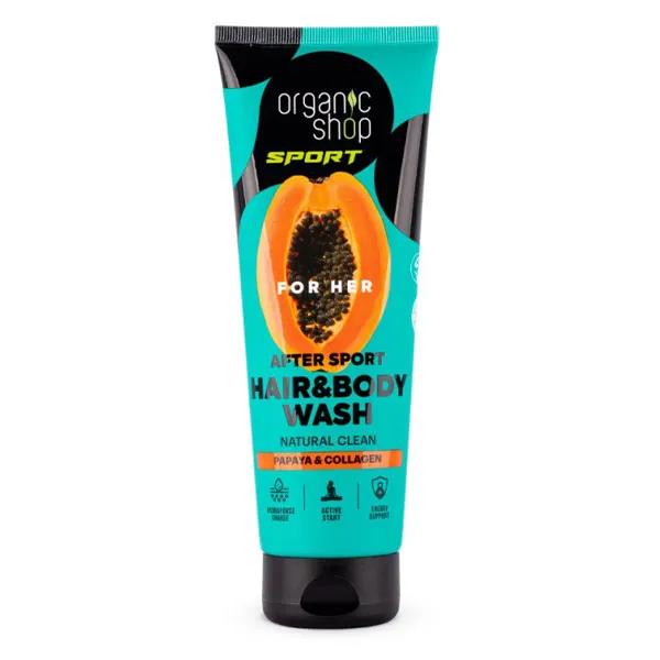 Gel douche post-sport naturel corps et cheveux pour elle 200ml