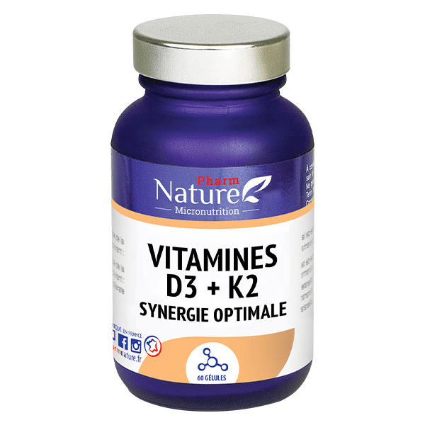 Vitamines D3 + K2 60 gélules