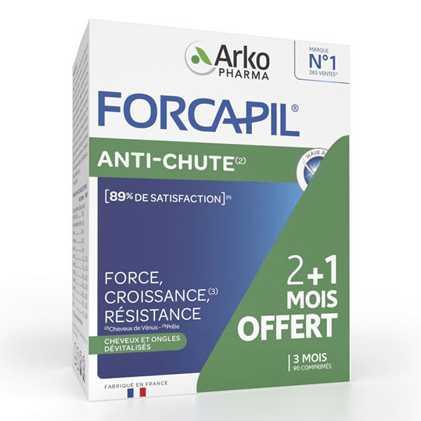 Forcapil Anti-Chute Cheveux Zinc Vitamine B 90 comprimés