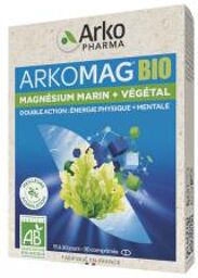 Arkomag Double Magnésium Bio - Boîte 30 comprimés