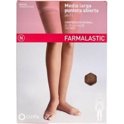Bas Long Compression Normale Orteil Ouvert Camel TM