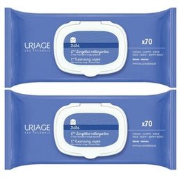 Bébé 1ères Lingettes Nettoyantes 2x70 Lingettes