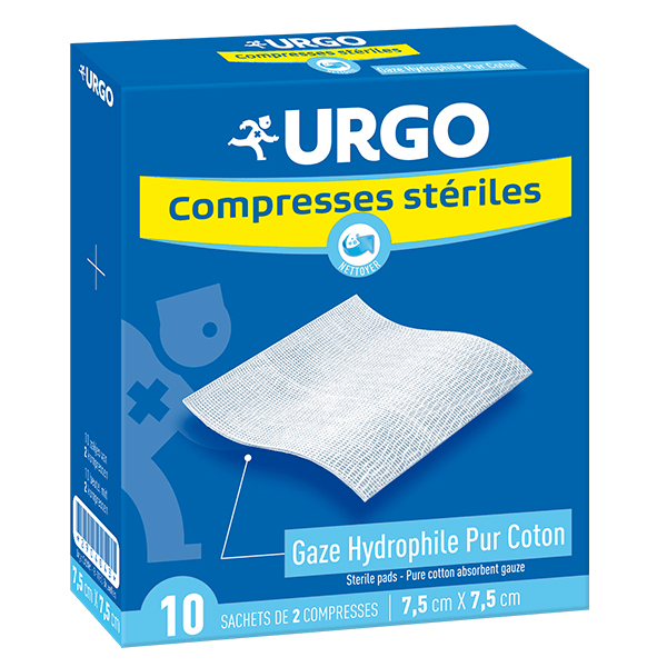 Soins Infirmiers Compresse de Gaze Stérile 7,5 x 7,5cm 10 sachets