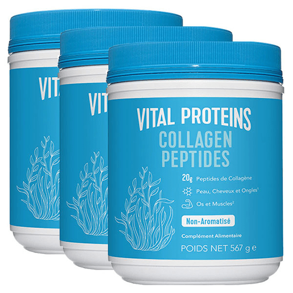 Collagen Peptides Collagène Bovin en Poudre 567g - Lot de 3