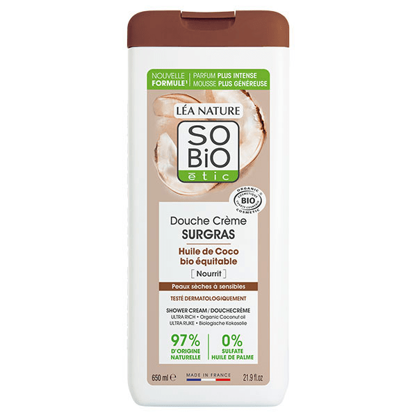 So'Bio Étic Douche Crème Surgras Huile de Coco Bio 650ml