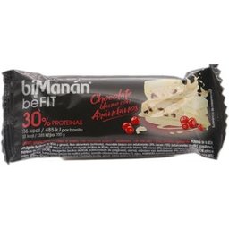 BiManán BeFit Barre Chocolat Blanc et Myrtille 35g