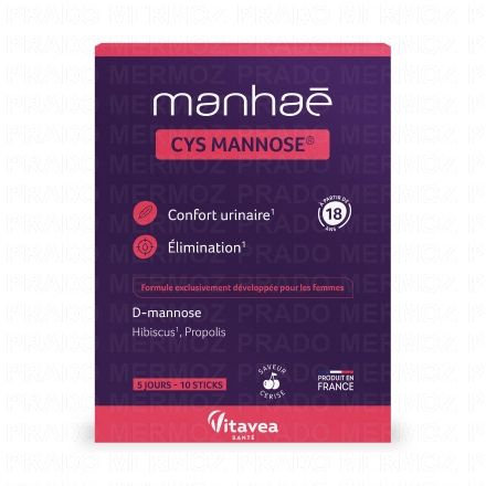 MANHAE Cys Mannose 15+ boite de 10 sticks