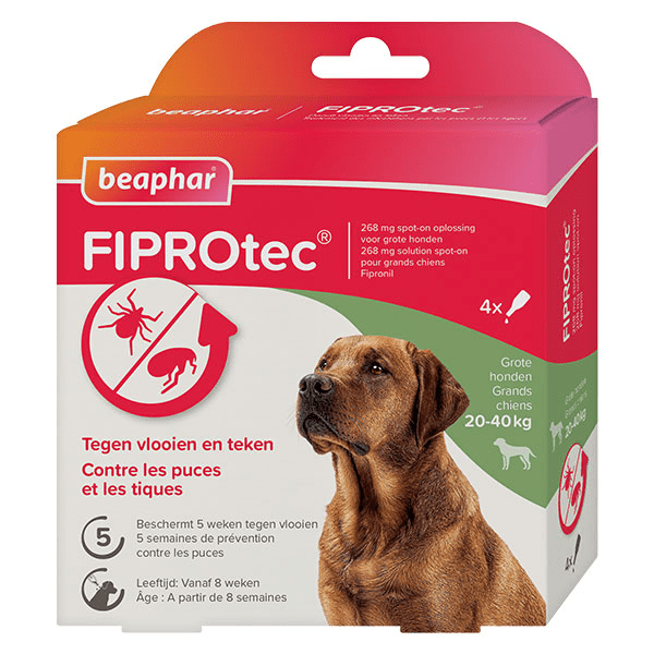 Fiprotec Solution Antiparasitaire Spot-On Chien Grande Race 4 unités x 2,68ml
