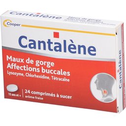 Cantalene - Maux de gorge - Affections buccales - 24 comprimés à sucer