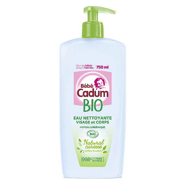 Bébé Natural Caresse Eau Nettoyante Visage & Corps Aloé Vera Bio 750ml