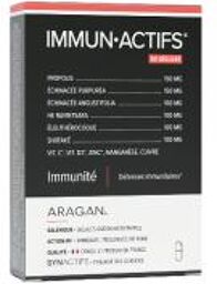 Synactifs Immunactifs® - Défense Immunitaire - Échinacea Vitamine C Propolis et Ravintsara - 30 Gélules - Boîte 30 gélules