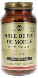 Huile de Foie de Morue Vitamines A & D 250 Capsules - Flacon 250 capsules