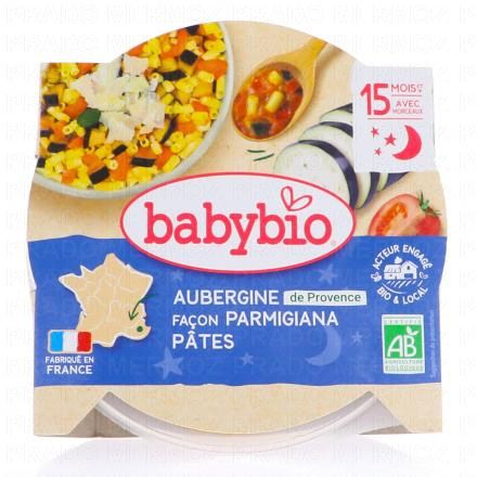 Repas du Soir - Petit plat Aubergine de Provence façon Parmigiana, macaroni 260g dès 15 mois