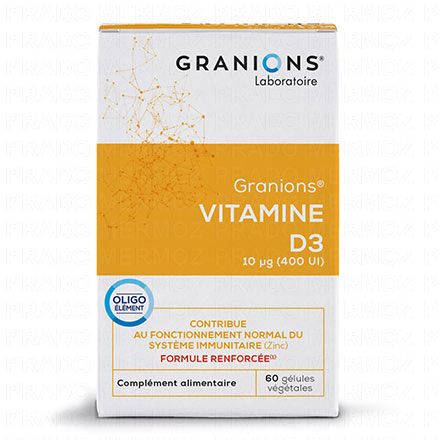 Les essentiels - Vitamine D3 10µG (400 UI) boîte de 60 capsules
