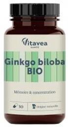 Ginko Biloba Mémoire & Concentration Bio 30 Unités - Pot 30 gélules de 0,49 g