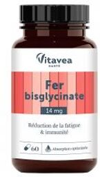 Fer Bisglycinate Réduction de la Fatigue & Immunité 60 Unités - Pot 60 gélules de 0,29 g