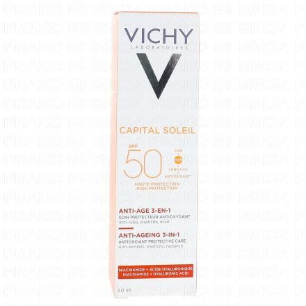 Capital Soleil - Soin anti-âge 3-en-1 SPF50 tube 50ml