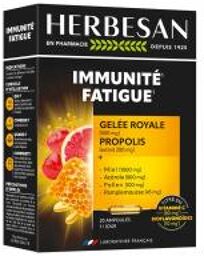 Immunité Fatigue 20 Ampoules - Boîte 20 ampoules de 10 ml