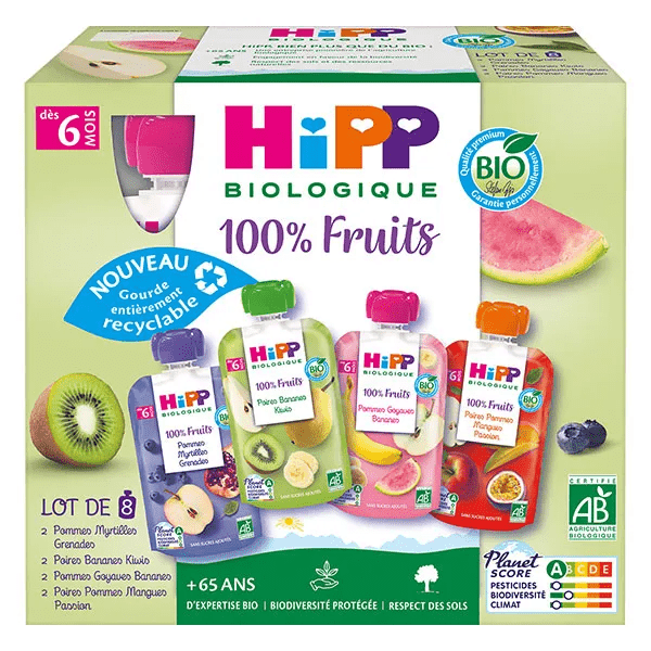 Gourdes Multipack 4 variétés dès 6 mois 8x90g