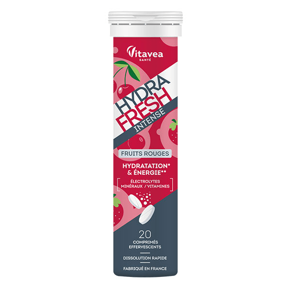 HydraFresh Intense Fruits Rouges Formule complète 20 comprimés effervescents