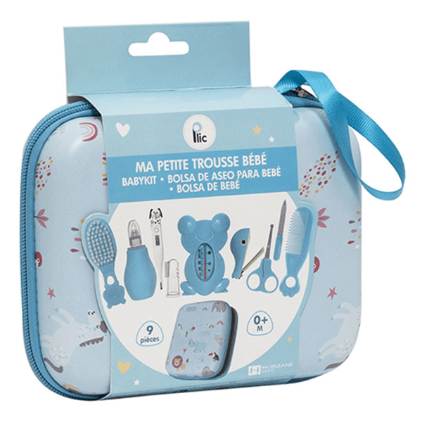 Trousse de soin complète pourbébé - 9 accessoires - Bleu