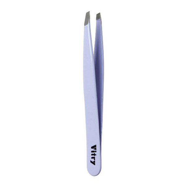 Pince À Épiler Pocket Mors Biais Inox Mauve Pâle