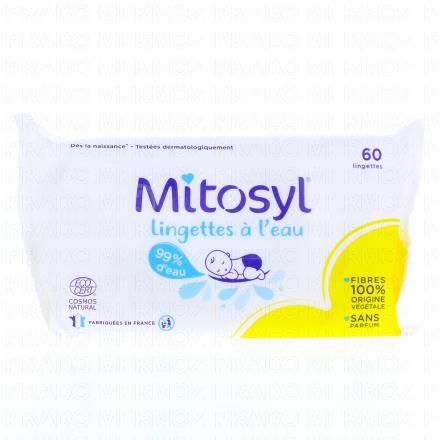Lingettes à l'eau 1 paquet de 60 lingettes