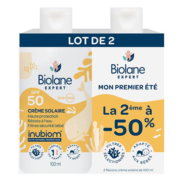 Crème Solaire SPF50 UVB UVA Lot de 2 x 100ml