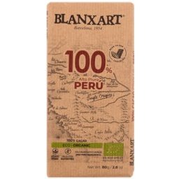 Chocolat Noir 100% Pérou Bio 80g